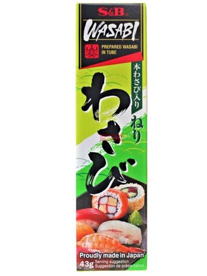Wasabi Pasta Sushi Gotowa  Ostry Chrzan Azjatycki Tubka  S&b 43g